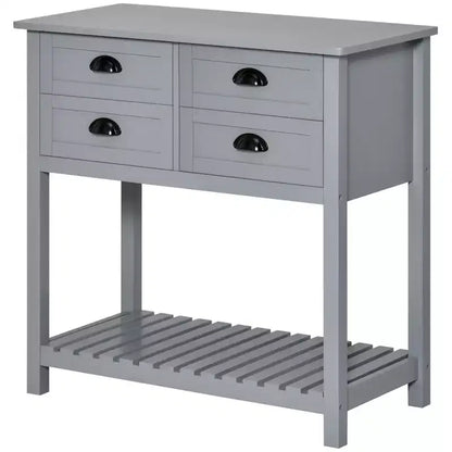 Credenza con 4 cassetti e ripiano inferiore a doghe per cucina o soggiorno