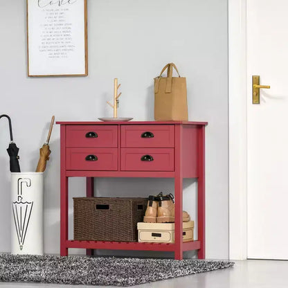 Credenza con 4 cassetti e ripiano inferiore a doghe per cucina o soggiorno