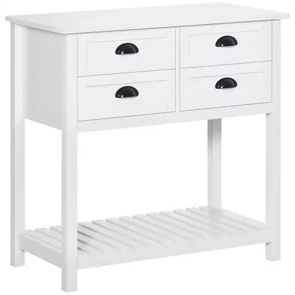 Credenza con 4 cassetti e ripiano inferiore a doghe per cucina o soggiorno