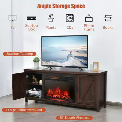 Mobile TV da 59" con caminetto elettrico da 25" e 1350W e telecomando