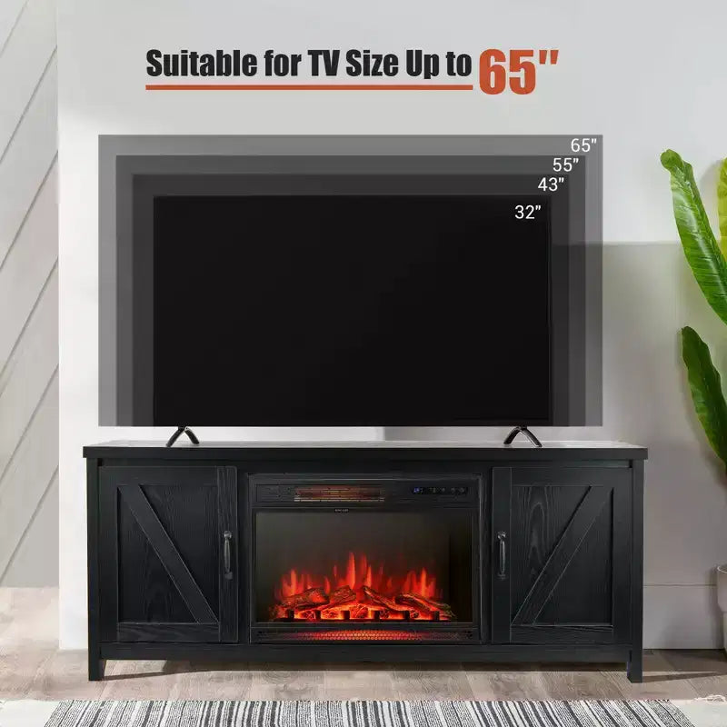 Mobile TV da 59" con caminetto elettrico da 25" e 1350W e telecomando