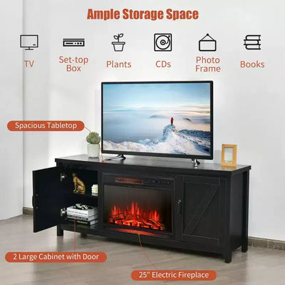 Mobile TV da 59" con caminetto elettrico da 25" e 1350W e telecomando